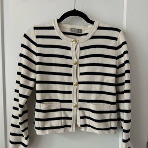 Emilie Sweater Jacket | J.Crew | Navy & White